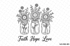 Faith Hope Love Svg Design | Svg Cut Files | Cricut Product Image 1