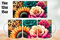 Flowers Mug Wrap Sublimation 11oz, 12oz, 15oz Product Image 1