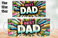 Best Dad Fathers Day Mug Wrap Sublimation 11oz, 12oz, 15oz Product Image 1