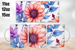 Flower Mug Sublimation PNG | Sublimation | 11oz 12oz &amp; 15oz Product Image 1