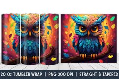 Owl Tumbler Wrap | Skinny Tumbler Wrap | PNG | Sublimation Product Image 1