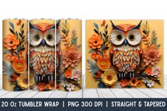 Owl Tumbler Wrap | Skinny Tumbler Wrap | PNG | Sublimation Product Image 1