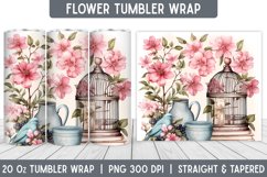 Floral Tumbler Wrap | Tumbler Wrap | Tumbler Sublimation Product Image 1