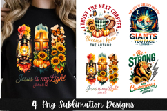 4 Christian Retro Fall Clipart PNG Sublimation Product Image 1