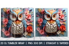 Owl Tumbler Wrap | Skinny Tumbler Wrap | PNG | Sublimation Product Image 1