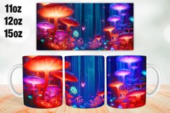Colorful Mushroom Mug Wrap, Sublimation 11oz, 12oz, 15oz Product Image 1