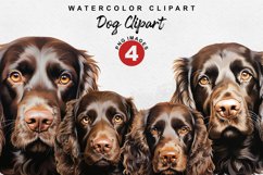 Spaniel Dog Clipart | Watercolor Clipart | Dog love Product Image 1