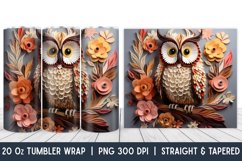 Owl Tumbler Wrap | Skinny Tumbler Wrap | PNG | Sublimation Product Image 1