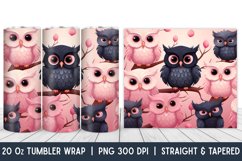 Owl Tumbler Wrap | Skinny Tumbler Wrap | PNG | Sublimation Product Image 1