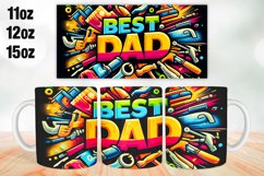 Best Dad Fathers Day Mug Wrap Sublimation 11oz, 12oz, 15oz Product Image 1
