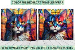 Stained Glass Cat Tumbler Wrap | Stained Glass | Tumbler Product Image 1