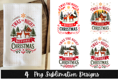 4 Retro Christmas Kitchen Towel PNG Sublimation Product Image 1