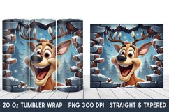 3D Christmas Tumbler Wrap | Broken Wall | Christmas PNG Product Image 1