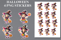 Halloween witch grirl Stickers Png | Printable Product Image 1