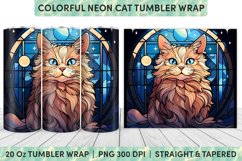 Stained Glass Cat Tumbler Wrap | Stained Glass | Tumbler Product Image 1