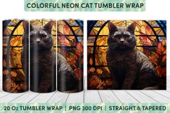 Stained Glass Cat Tumbler Wrap | Stained Glass | Tumbler Product Image 1