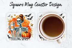 Feeling Spicy Skull Mug coaster | Coaster | Sublimation Product Image 1