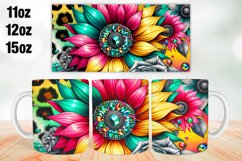 Sunflower Mug Wrap Sublimation 11oz, 12oz, 15oz Product Image 1