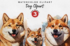 Shiba Inu Dog Clipart | Watercolor Clipart | Dog love Product Image 1