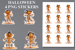 Halloween Scarecrow bow Stickers Png | Printable Product Image 1