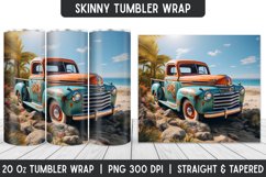 Beach Tumbler Wrap | 3D Sublimation | Skinny Tumbler Product Image 1