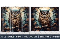 Owl Tumbler Wrap | Skinny Tumbler Wrap | PNG | Sublimation Product Image 1
