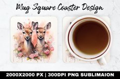 Deer Valentine Mug coaster | Coaster | Sublimation Design Product Image 1