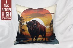 Bison Pillow Case Sublimation | Pillow Cover Design Product Image 1