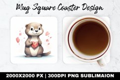 Valentine Mug coaster | Coaster | Sublimation Design Product Image 1