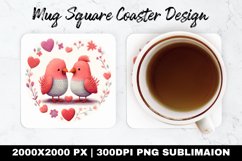 Valentine Mug coaster | Coaster | Sublimation Design Product Image 1