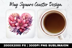 Heart Valentine Mug coaster | Coaster | Sublimation Design Product Image 1