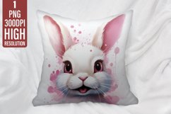 Rabbit Pillow Case Sublimation | Pillow Cover Design Product Image 1