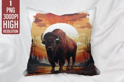 Bison Pillow Case Sublimation | Pillow Cover Design Product Image 1