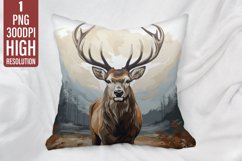 Deer Pillow Case Sublimation | Pillow Cover Design Product Image 1