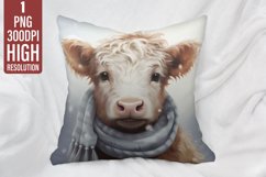 Highland Cow Pillow Case Sublimation | Pillow Cover Design Product Image 1