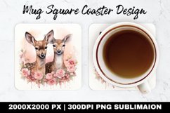 Deer Valentine Mug coaster | Coaster | Sublimation Design Product Image 1