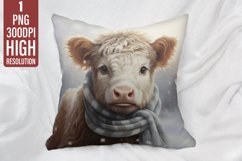 Highland Cow Pillow Case Sublimation | Pillow Cover Design Product Image 1