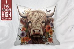 Highland Cow Pillow Case Sublimation | Pillow Cover Design Product Image 1