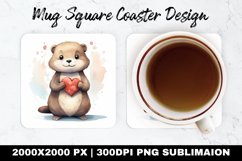 Valentine Mug coaster | Coaster | Sublimation Design Product Image 1