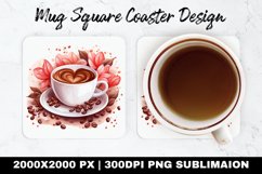 Truck Valentine Mug coaster | Coaster | Sublimation Design Product Image 1