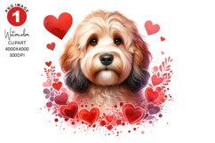 Valentines Day Dog Clipart | Watercolor Sublimation Product Image 1