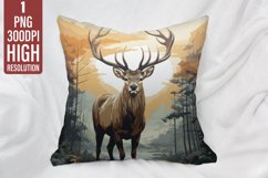 Deer Pillow Case Sublimation | Pillow Cover Design Product Image 1