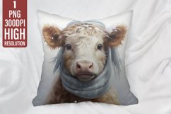 Highland Cow Pillow Case Sublimation | Pillow Cover Design Product Image 1