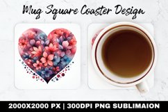 Heart Valentine Mug coaster | Coaster | Sublimation Design Product Image 1