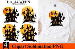 4 Halloween Haunted House Clipart PNG | Spooky Season Png Product Image 1