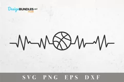 Basketball heartbeat svg|Basketball shirt svg Product Image 3