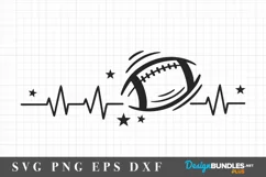 Football design svg|Heartbeat with football ball svg Product Image 2