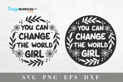 Feminist SVG - You can change the world girl Product Image 4