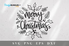 Merry Christmas SVG Design|Round sign svg Product Image 2