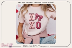 XOXO Faux Yarn PNG, Knit Valentine Letter Design, Product Image 1